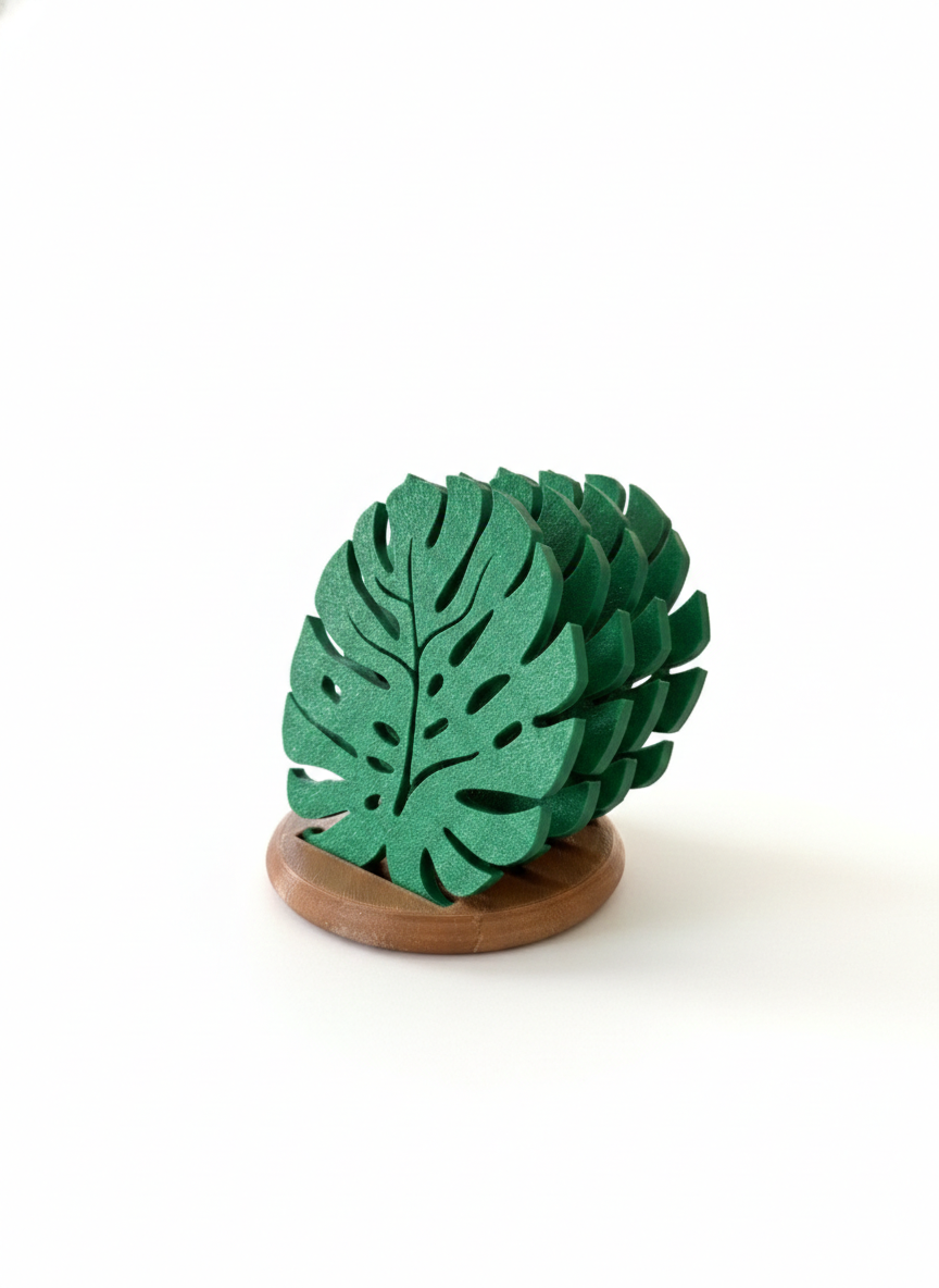 Portavaso Monstera sencillo Set X4